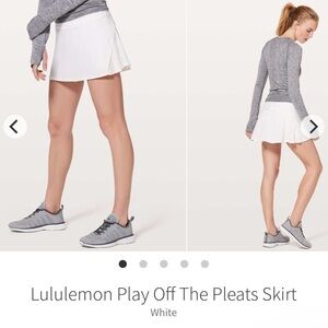 Lululemon Play Off The Pleats Skirt White 2018 W8842R $68 Luxtreme Swift Light 8